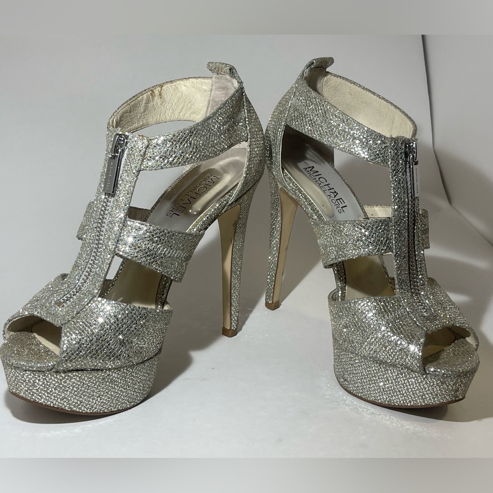 Michael Kors BERKLEY Platform silver glitter.